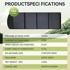 160W 220W 400W Foldable Portable Solar Panel Kit for Power Station Home RV Camp