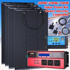 400W 12V Mono Solar Panel kit Off Grid RV Shed Cabin Boat Marine Battery Inverte
