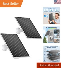 2 Pack 9W Solar Panels- Waterproof, High Efficiency Charger with 10FT USB-C …