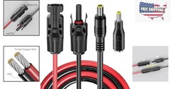 Versatile 6.23ft Solar Adapter Extension Cable, DC 8mm to 5.5mm, Durable 16 AWG