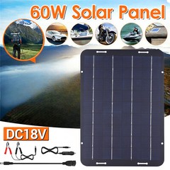 Trickle Charger 22W Solar Panel Kit 12V Battery Charger Maintainer Boat RV Car