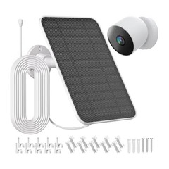 Solar Panel for Google Nest Camera with Built-in 4000mAh Battery – Compatible