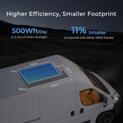 Renogy 12V N-Type 16BB 100W Solar Panel 25% High-Efficiency PV Module RV Marine