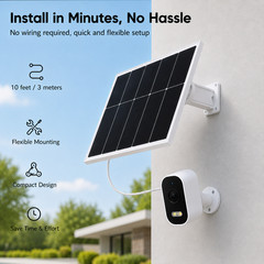 SECUPOE(2 Pack) 12W Solar Panel for Ring Cameras,10ft cable,5V USB-C Solar Panel