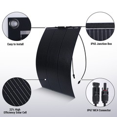 100W 400W Watt 18V Portable Flexible Solar Panel Kit RV Camping Off-Grid Rooftop