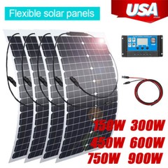 12V 150-900W Solar Panel Double-Side 23% High-Efficiency,PV Module Power Charger