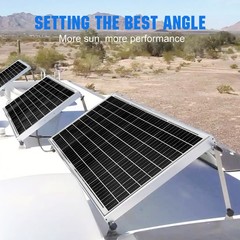 2 Sets 46.5 inch Adjustable Solar Panel Tilt Mount Brackets w/Foldable Tilt Legs
