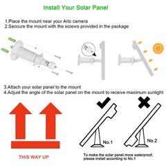 Itodos Solar Panel Compatible with Arlo Pro and Arlo Pro 2, 11.8Ft Outdoor Power