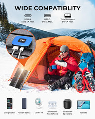 [Upgraded] Ultra-Light Portable 25W Solar Panel Charger with USB-A and USB-C Po