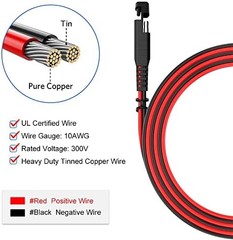 ELECTOP 15ft 10AWG SAE Extension Cable with Quick Connect Disconnect SAE Power C