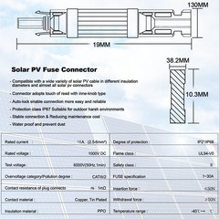 15A Solar Fuse Holder Inline with and Female Connector for Solar Panel and So…