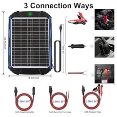 20W 12V Solar Battery Trickle Charger & Maintainer PRO, Built-in Intelligent MPP