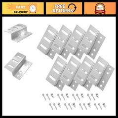 Solar Panel Mounting Z Brackets with Nuts & Bolts – 2 Sets of 4 Units, Silver