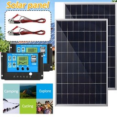 2PCS Portable 12V Flexible Solar Panel Mono Power Camping Home RV Battery Charge