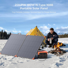 180W Portable Solar Panel N-Type 16BB,25% High Efficiency Foldable Solar Panel f