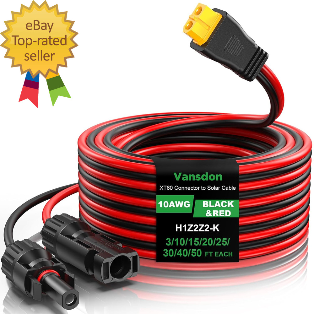10AWG XT60 Solar Cable- Solar to XT60 Cable 3FT XT60 Charging Adapter for RV Pow