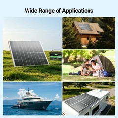 HQST 100W 12V Solar Panel, 9BB, 23% High Efficiency, Grade A+ Cells, IP65