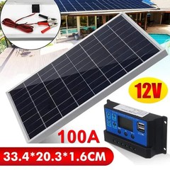 10W Solar Panel 12V Solar Battery Trickle Charger 100A W/ Controller Maintainer