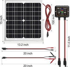 20W 12V Solar Panel Kit with MPPT Controller & Mount for Car RV Boat Battery