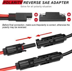 ELECTOP Solar Panel Connector Cable, 10AWG SAE Connector to Male & Female Solar