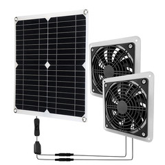 Solar Powered Fan Kit 15W Solar Panel Waterproof DC Exhaust Fan for Chicken Coop
