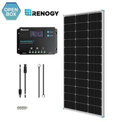 Renogy 100W 12V Monocrystalline Solar Starter Kit w/10A Charge Open Box