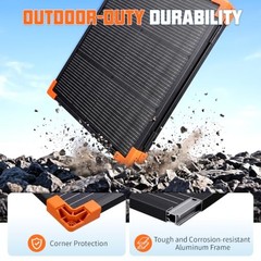 100W Portable Solar Panel, Lightweight Aluminum Frame 100W-Fold 100.0 Watts