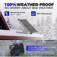 30W Solar Panel Charger MPPT Adjustable Waterproof Durable Battery Maintainer US