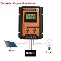 70A Battery Panel 12/24V Regulator 2pcs Solar Charger Controller