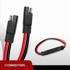 5 Pack Male to Male SAE Extension Cord 10 Gauge 12 Inch for Trickle Charging