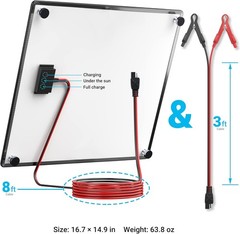 Solar Panel Kit 12V 20W Magnetic + MPPT Charge Controller Waterproof Solar Batte