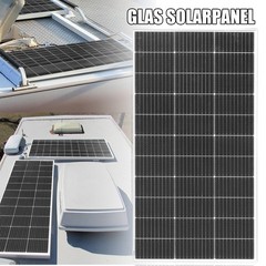 Glass Solar Panel 120W Monocrystalline Photovoltaic for RVs Camping Boat – NEW