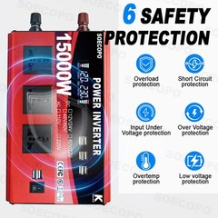 15000W Peak Solar System Kit 12V/24V To 110V 220V Inverter Generator for Camp
