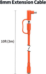 Tonton 14AWG 8Mm Extension Cable for Solar Generators 10FT 3M, DC7909 Solar Pane