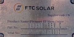 FTC Solar Pioneer 1P Slew Drive Single Axis Tracker JV8-62-PI139B-S-24 New