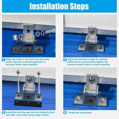 8PCS Adjustable Solar Panel Mounting Brackets RV Tilt Angle Roof Mount Kit
