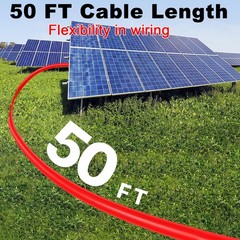10 AWG Solar Panel Extension PV Cable Wire Solar Connectors Pair Black Red 6mm²