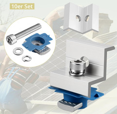 Anbte 10pcs Solar Panel End Clamp for Standard Unistrut, Aluminum 30mm/35mm Sola