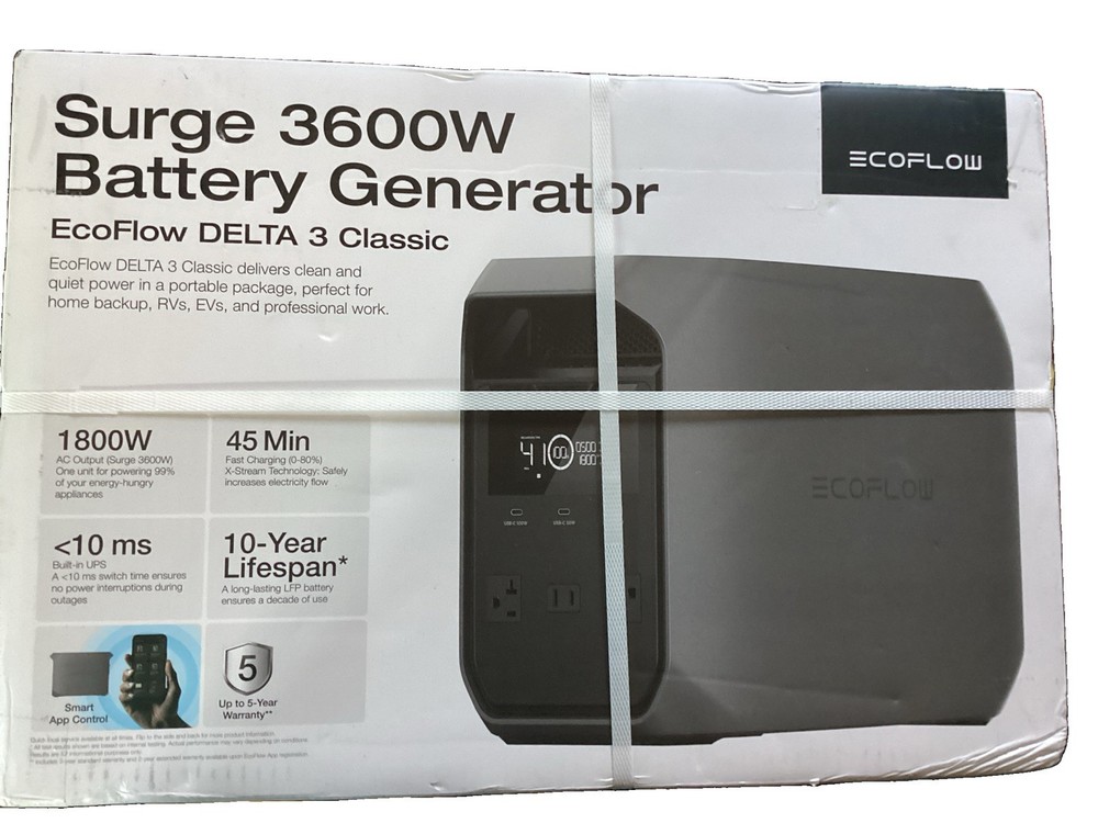 EcoFlow DELTA 3 Classic 1024Wh Portable Power Station – Excellent Condition