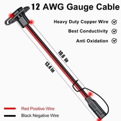 2Pcs SAE Quick Connector Harness, 1FT 12AWG SAE Adapter Plug to Female Socket…