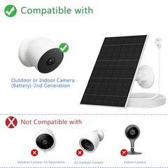 7W Solar Panel for Google Nest Cam (Battery Version), Solar Charger with