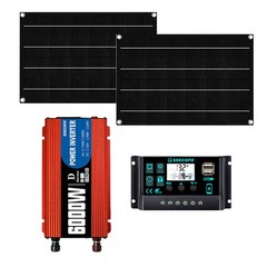 6000W DC to AC Solar Inverter Kit | Includes 2pcs Solar Panels & Charge Controll
