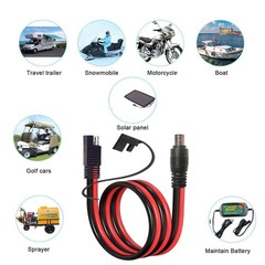 SAE Solar Connector to DC 8Mm Adapter 14AWG DC 8Mm Male to SAE Cable Compatible