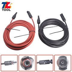 1 Pair 20ft 12AWG Black+Red Solar Panel Extension Cable Wire Connector