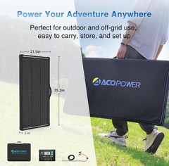 200W Mono Lightweight Portable Solar Panel Kit, 200 Watt Solar Suitcase, Waterpr