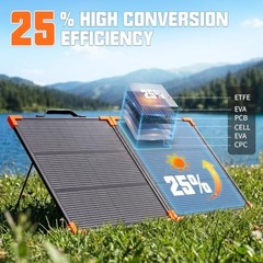 100W Portable Solar Panel, Lightweight Aluminum Frame 100W-Fold 100.0 Watts