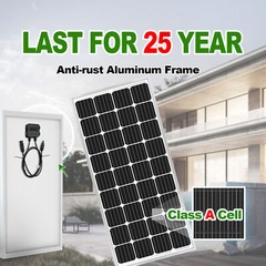 300W Monocrystalline Solar Panel 23% High Efficiency Off-Grid Power Home Camping