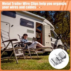 50 Pcs Trailer Frame Wire Clips Stainless Steel Metal Cable Clips 22.5 mm/ 0.89
