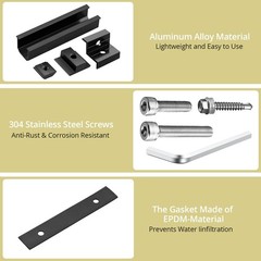 Anbte Solar Panel Mounting Brackets for Roof, Aluminum Solar Rails, Black | Sola