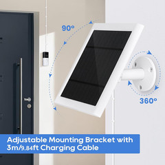 Ring Doorbell Solar Panel 4W Charger with Type-C Port and 9.84ft Cable